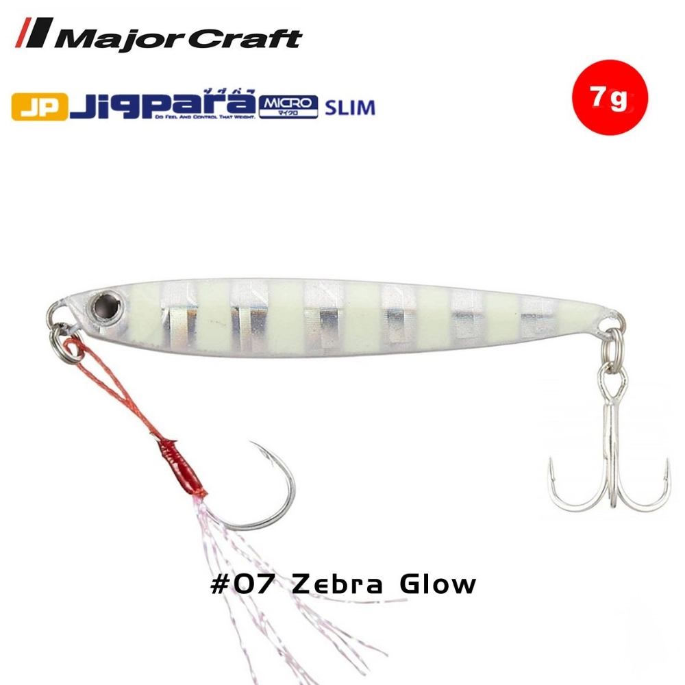 Major Craft Jigpara Micro Slim JPMSL-7gr 50mm #07 Zebra Glow