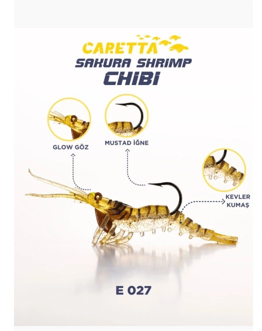 Caretta Sakura Shrimp Chibi 5 cm 3.7 gr Silikon Karides