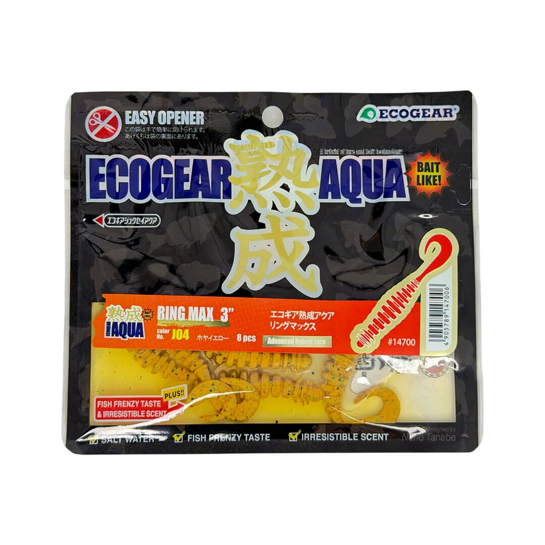 Ecogear Jukusei Aqua Ring Max 3 İnç J04 Hoya Yellow Silikon Yem