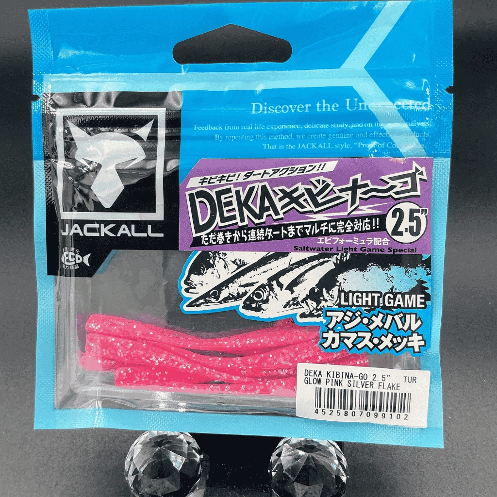 Jackall Deka Kibina-Go 2.5’’ (6.35 cm) Glow Pink Silver Flake Silikon Yem