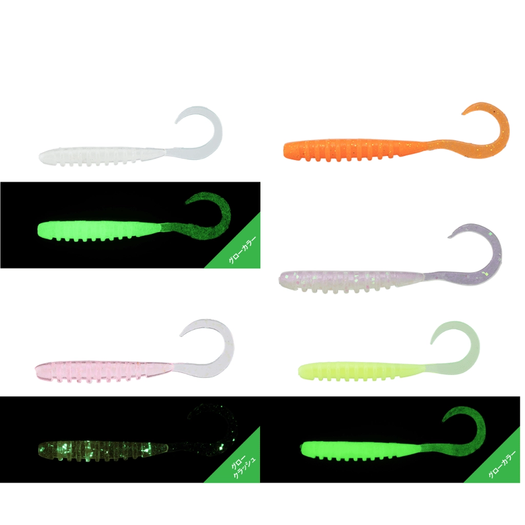 Jackall Tide Curly 2.8’’ (7.1 cm) Glow Orange Gold Flake Silikon Yem