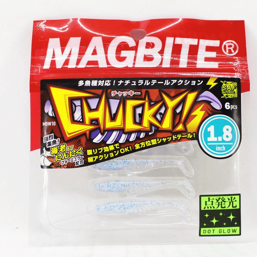 Magbite Chucky 1.8’’ 4.5cm 13 Whitebait Glow Glitter Kokulu Silikon Yem