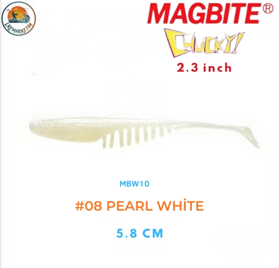 Magbite Chucky 2.3’ 5.8cm 08 Pearl White Kokulu Silikon Yem