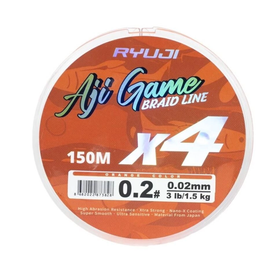 Ryuji Aji Game 4x 150 Mt Orange İp Misina 0.02 mm