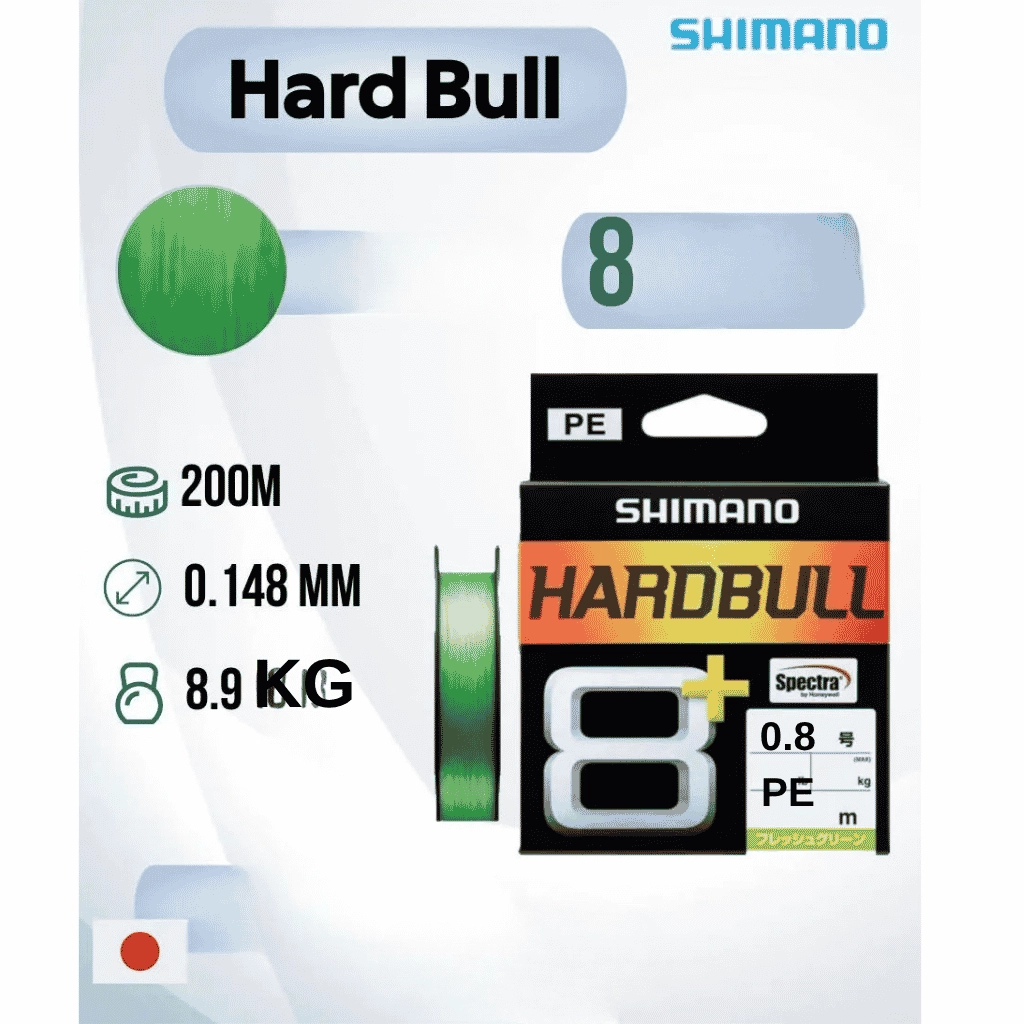 Shimano Hardbull 8+ LD-M58X 150m #0.8 (0.148mm) Light Green İp Misina