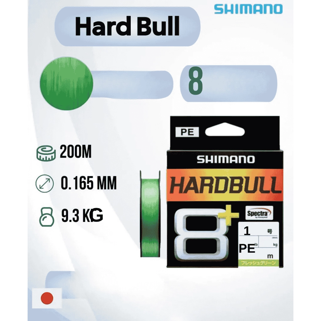 Shimano Hardbull 8+ LD-M58X 150m #1.0 Light Green İp Misina