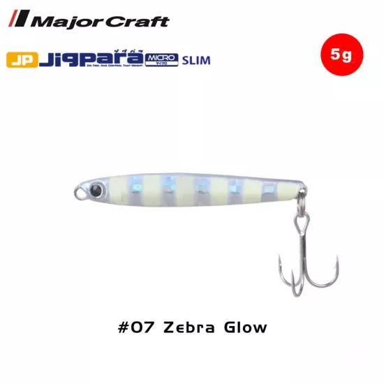 Major Craft Jigpara Micro Slim JPMSL-5gr 43mm #07 Zebra Glow