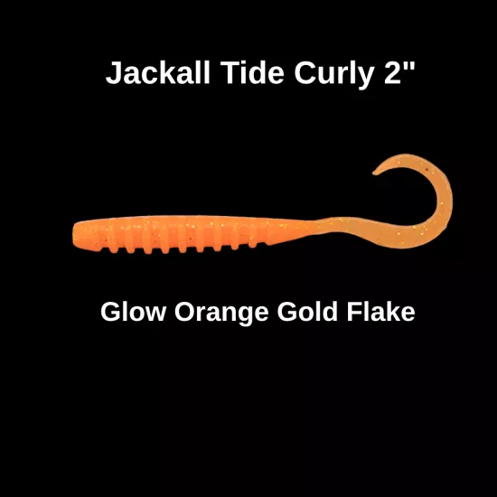 Jackall Tide Curly 2’’ Glow Orange Gold Flake Silikon Yem