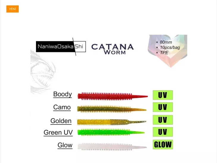 NaniwaOsakaShi Catana Worm 8cm Suni Yem