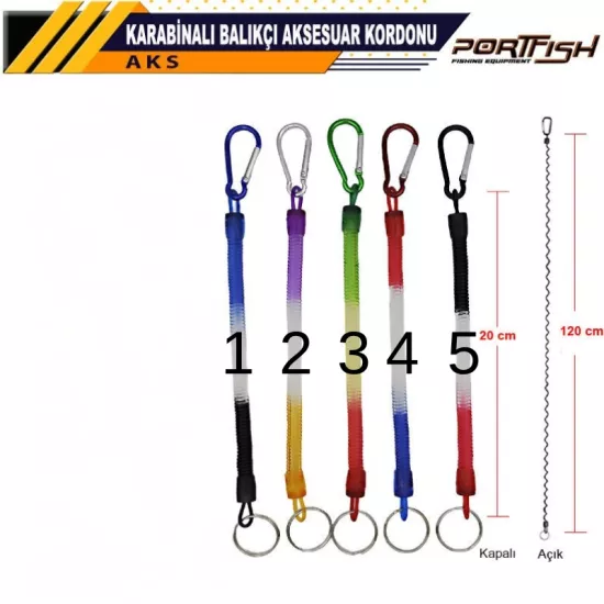 Portfish Karabinalı Balıkçı Aksesuar Kordonu