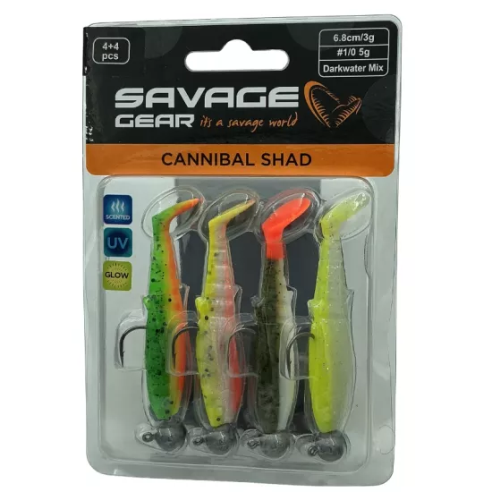Savage Gear Cannibal Shad 6.8cm 3gr+5gr #1/0