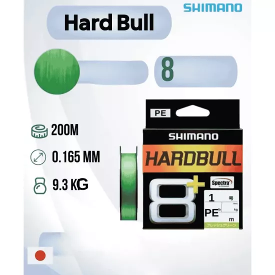 Shimano Hardbull 8+ 150m #1.0 Light Green İp Misina