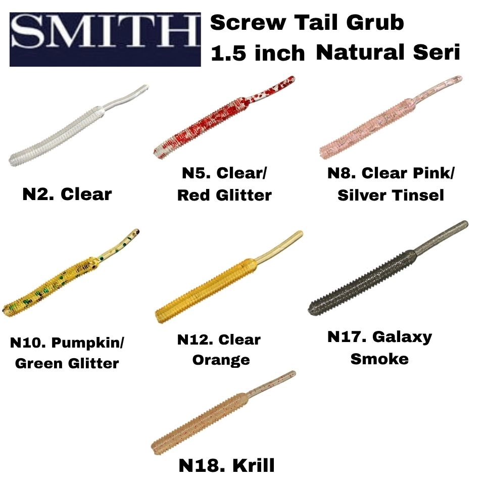 Smith Screw Tail Grub 1.5’’ (3.8 cm) LRF Silikon Yemi (Natural Seri)