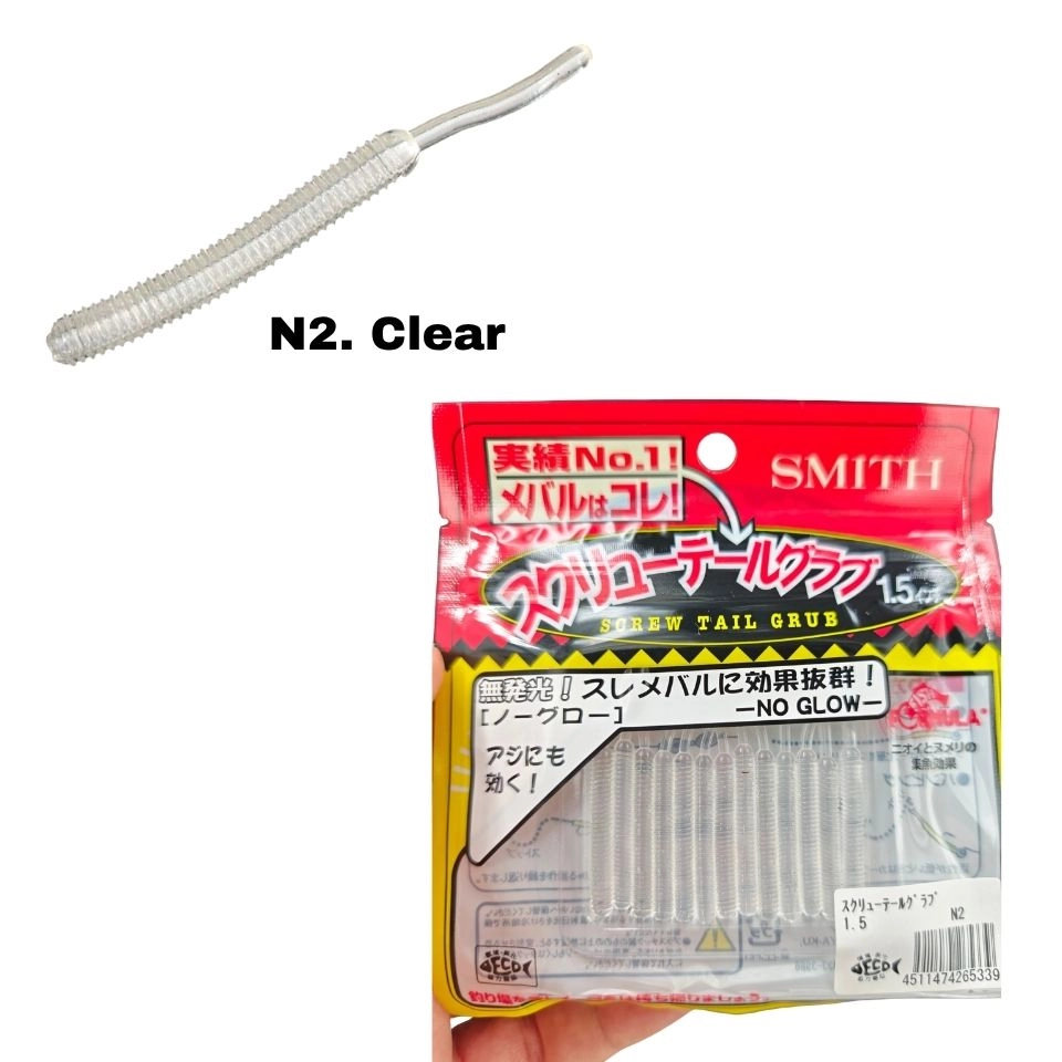 Smith Screw Tail Grub 1.5’’ (3.8 cm) LRF Silikon Yemi (Natural Seri)